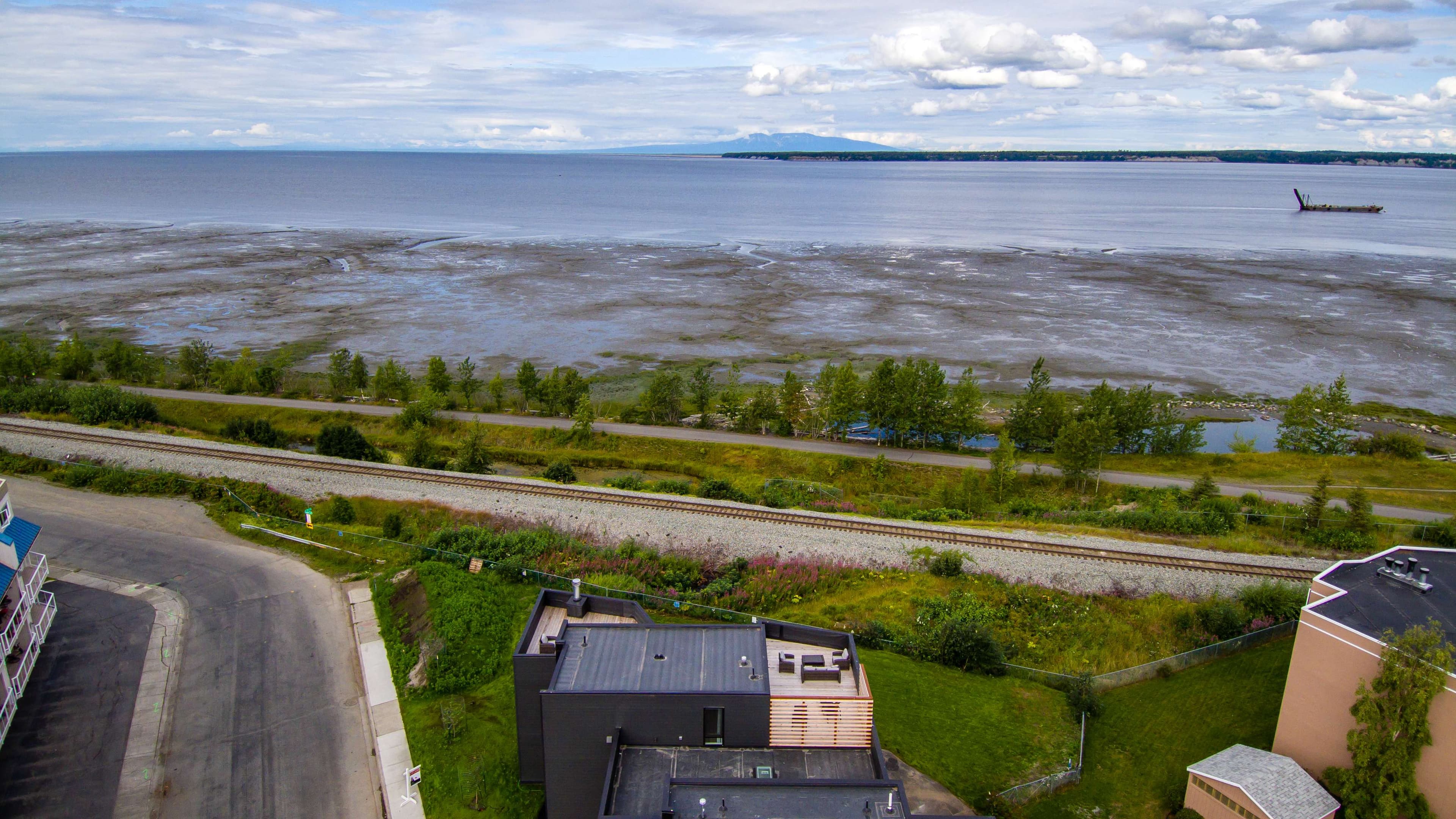 The Villa at Bootleggers Landing — aerial view of the 3,500 sq ft luxury home